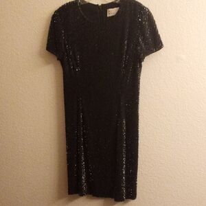 Bieff Basix Elegant Black Sequin Size 10 Dress